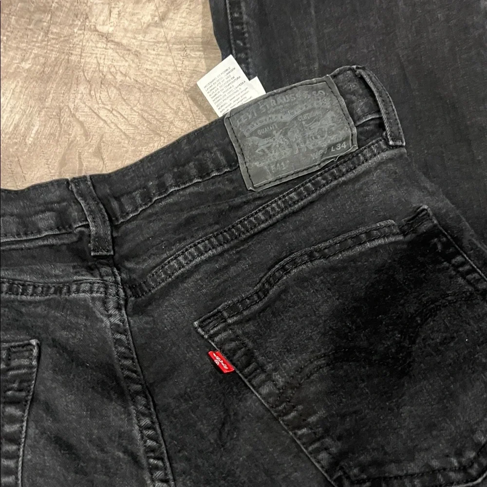 Levi's Men's Dark Black Straight Jeans - Picture 2 of 3